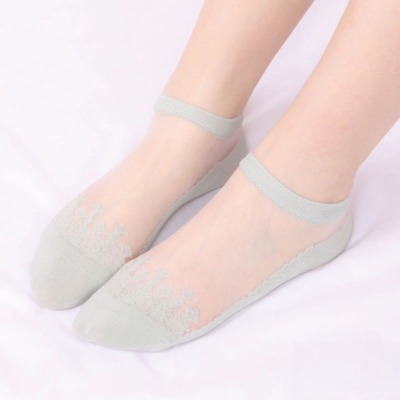 Jacquard Transparent Ankle Socks(6 Pairs)