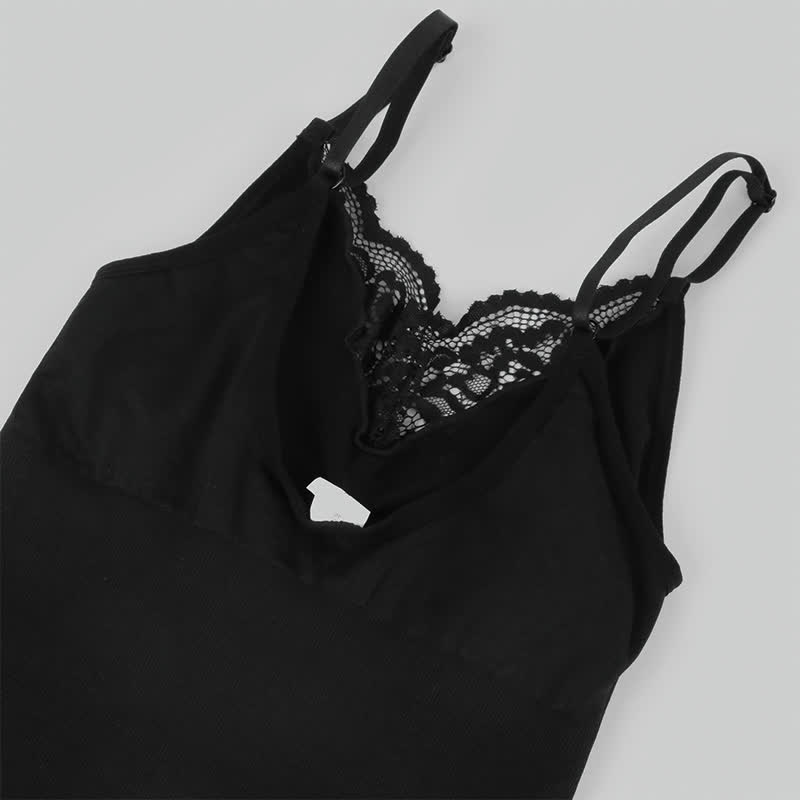 Solid Color Lace Shapewear Bodysuit