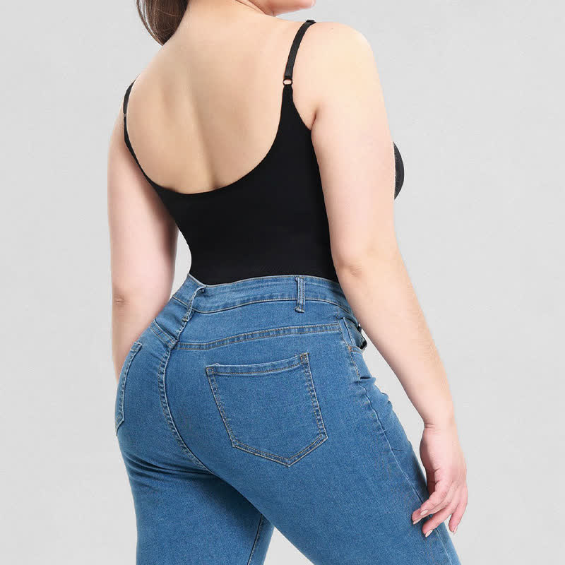 Solid Color Lace Shapewear Bodysuit