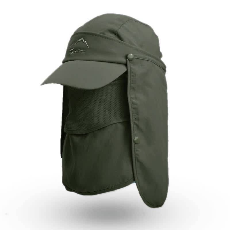 Multi-wear Outdoor Sun Protection Baseball Cap - Dark Green - One Size - image 8