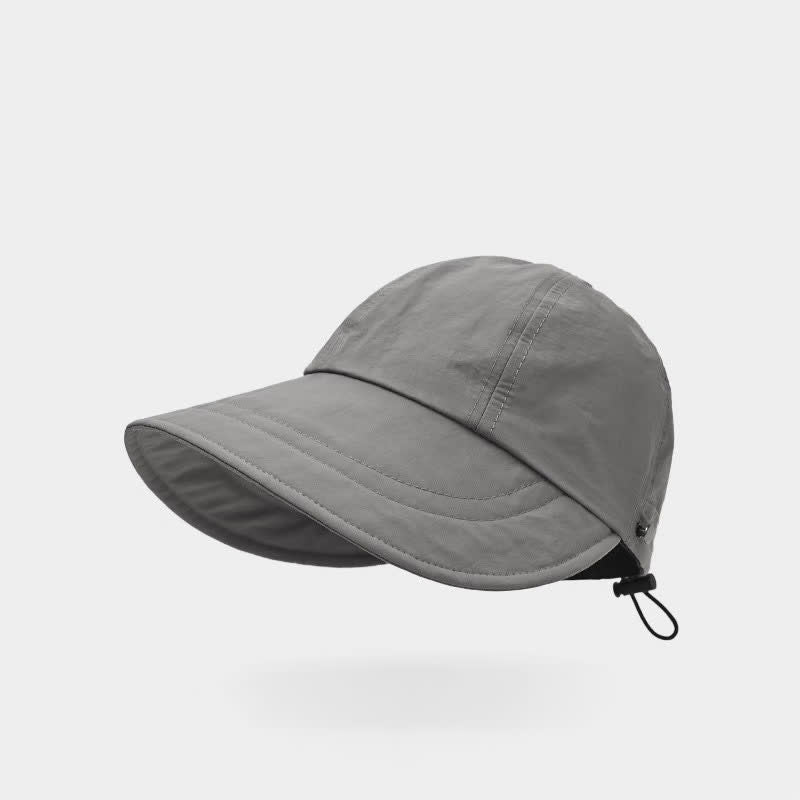 Solid Color Wide Brim Sun Baseball Cap - Grey - One Size - image 9
