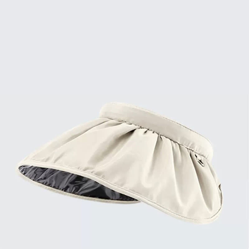 Headband-style Open-top Wide Brim Sun Hat - Beige - One Size - image 3