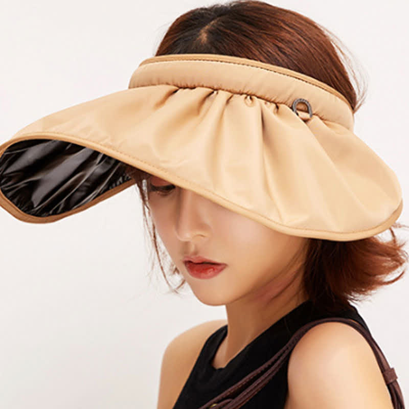 Headband-style Open-top Wide Brim Sun Hat - image 6