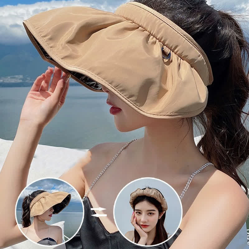Headband-style Open-top Wide Brim Sun Hat