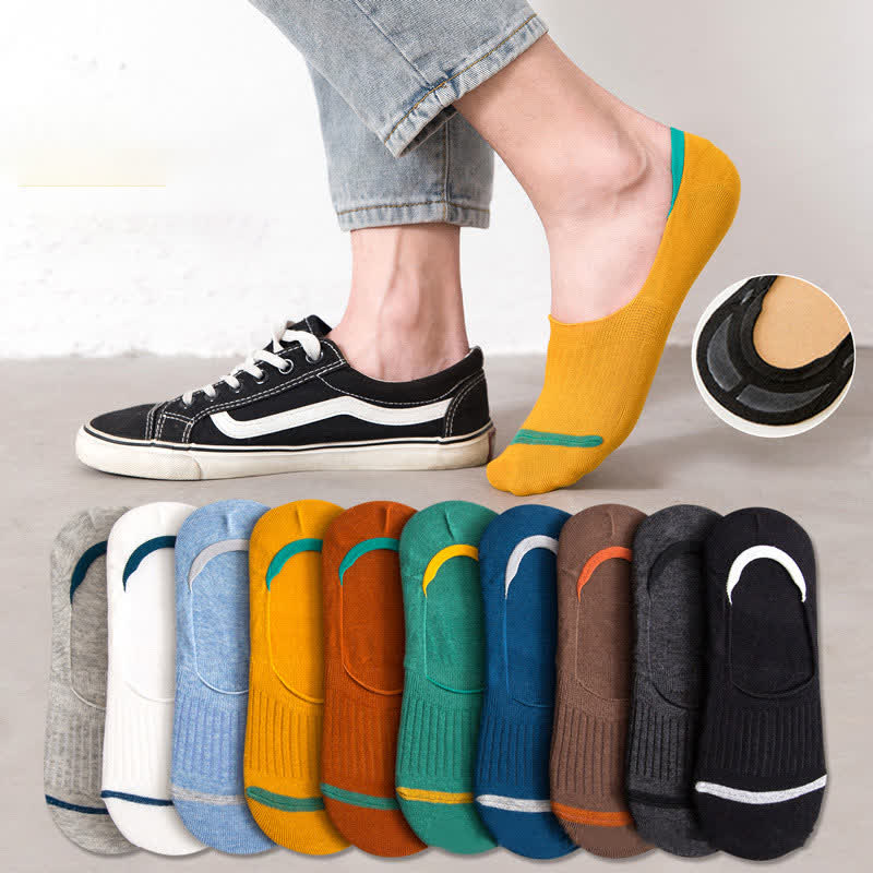 Cotton No-Show Socks with Heel Grips(10 Pairs)