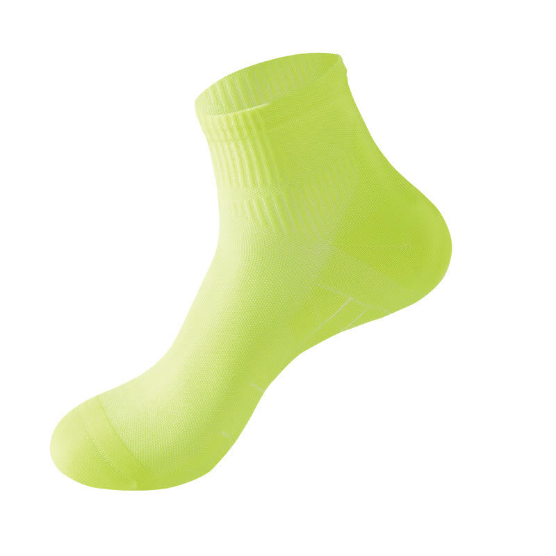 Solid Color Breathable Sports Ankle Compression Socks(5 Pairs) - Green - EU39-42(US6-8.5) - image 18