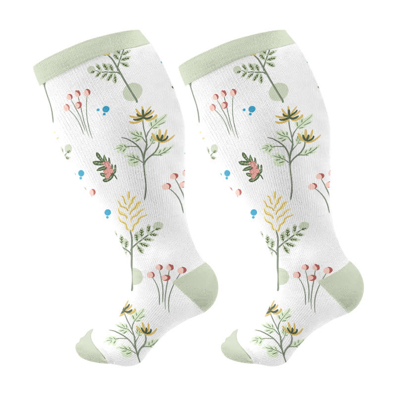 Plus Size Floral Flourish Compression Socks