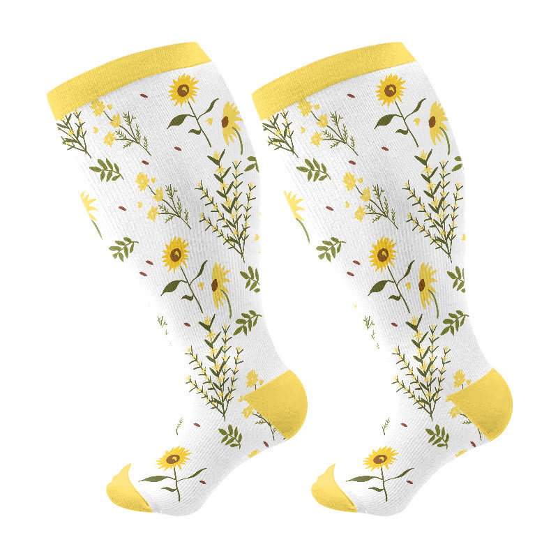 Plus Size Floral Flourish Compression Socks