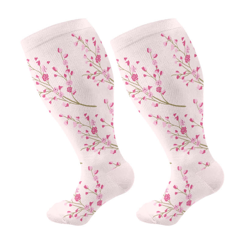 Plus Size Floral Flourish Compression Socks