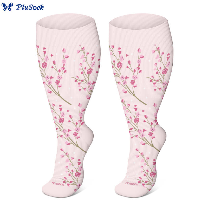 Plus Size Floral Flourish Compression Socks
