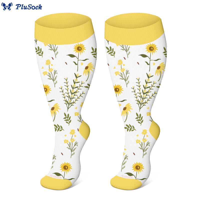 Plus Size Floral Flourish Compression Socks