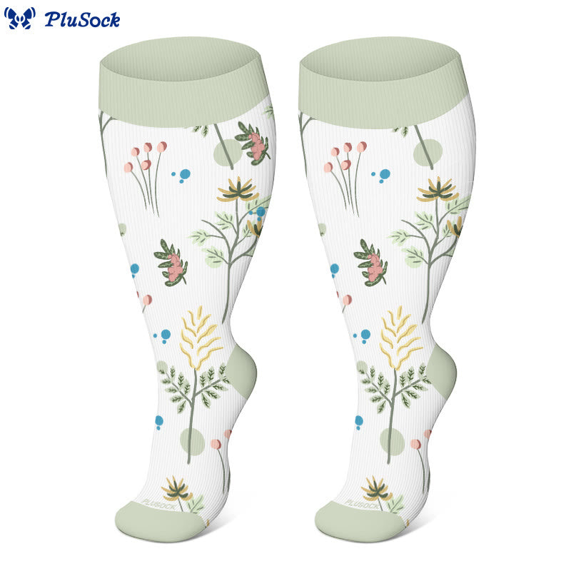 Plus Size Floral Flourish Compression Socks