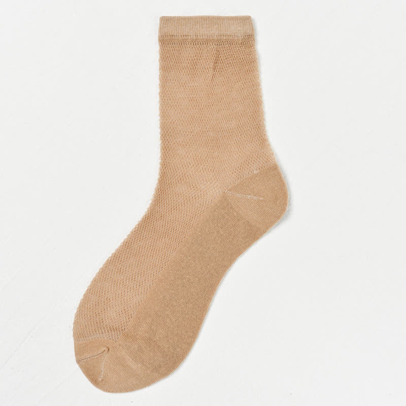 Ultra-thin Breathable Solid Color Mesh Socks(8 Pairs)