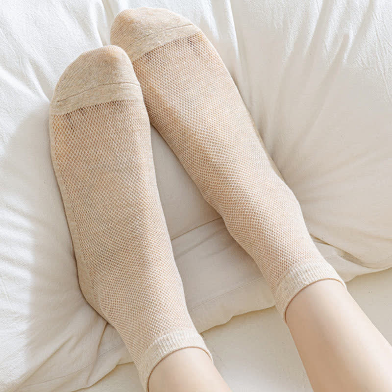 Ultra-thin Breathable Solid Color Mesh Socks(8 Pairs)