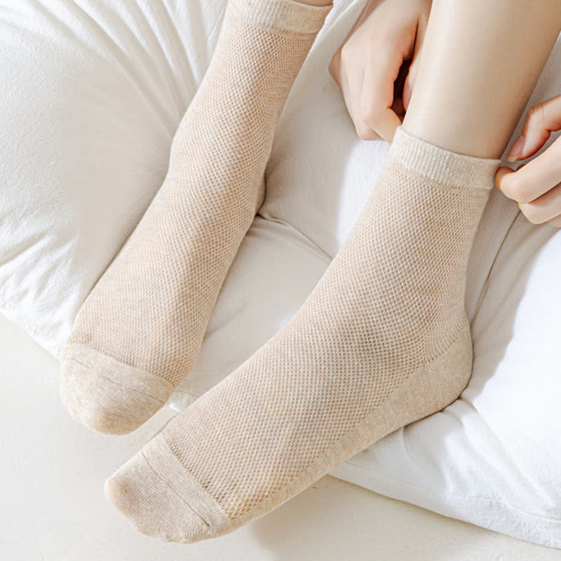 Ultra-thin Breathable Solid Color Mesh Socks(8 Pairs)