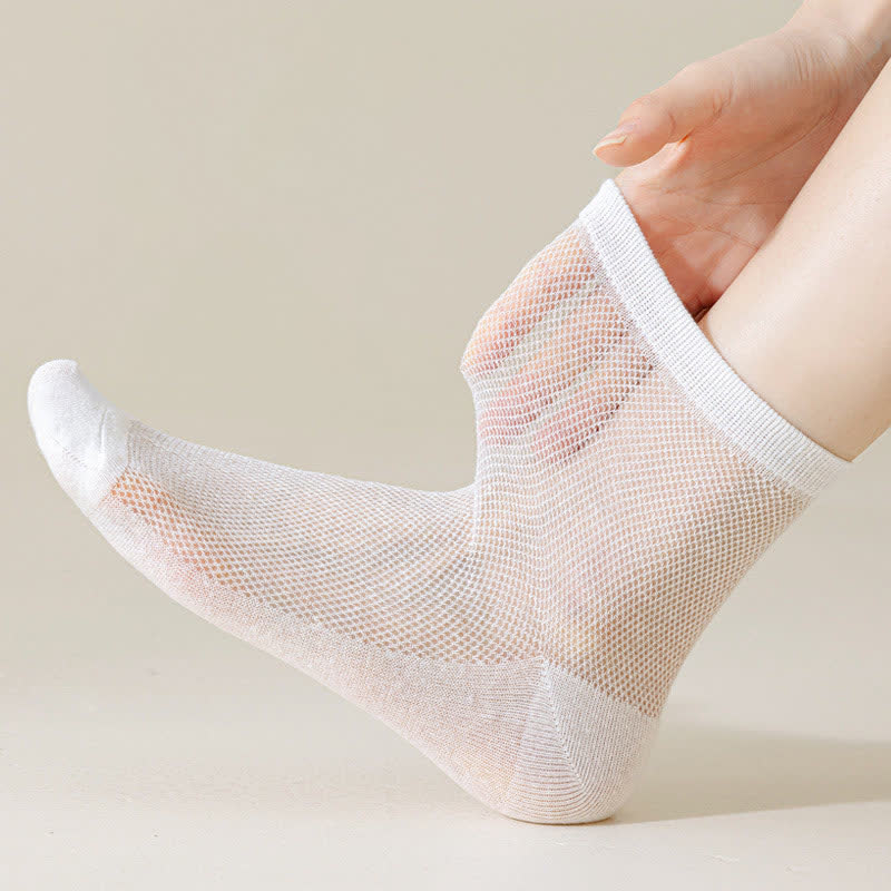Ultra-thin Breathable Solid Color Mesh Socks(8 Pairs)