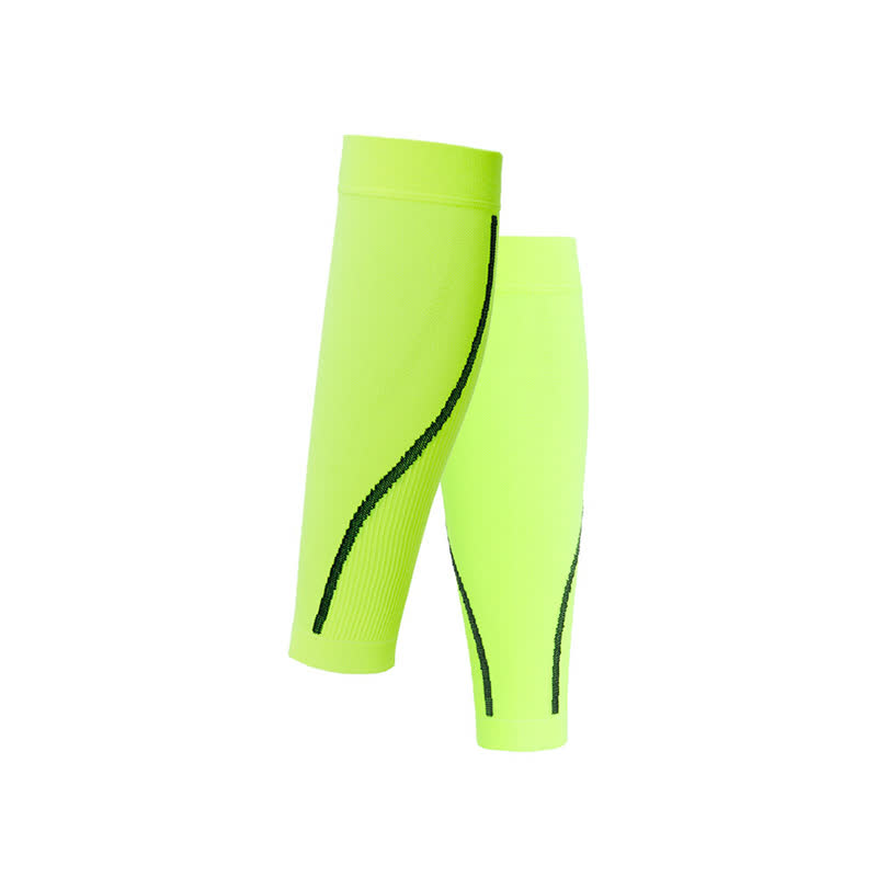 Fluorescent Green Striped Calf Sleeves