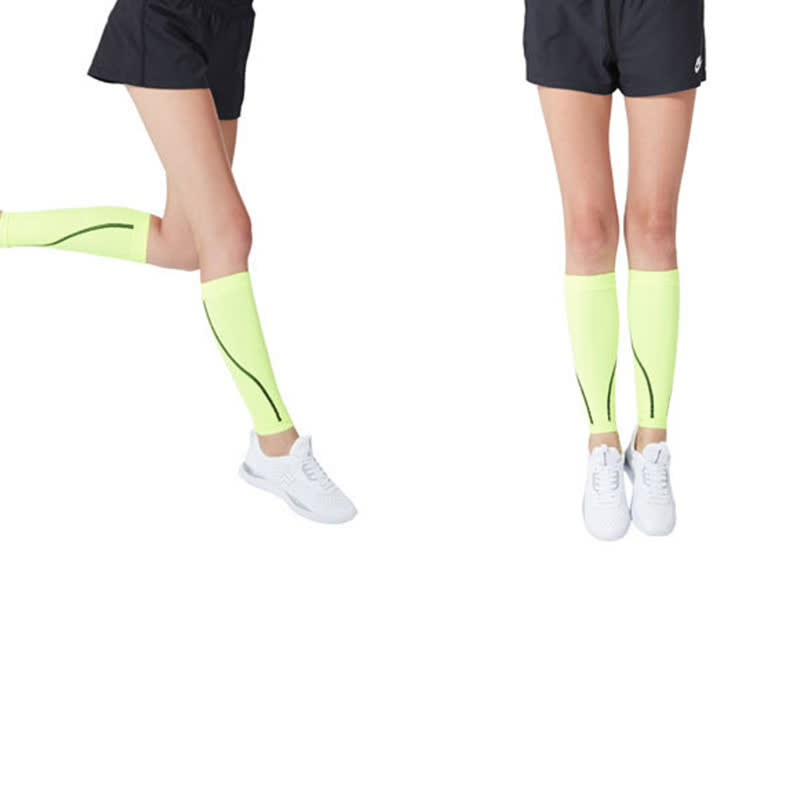 Fluorescent Green Striped Calf Sleeves