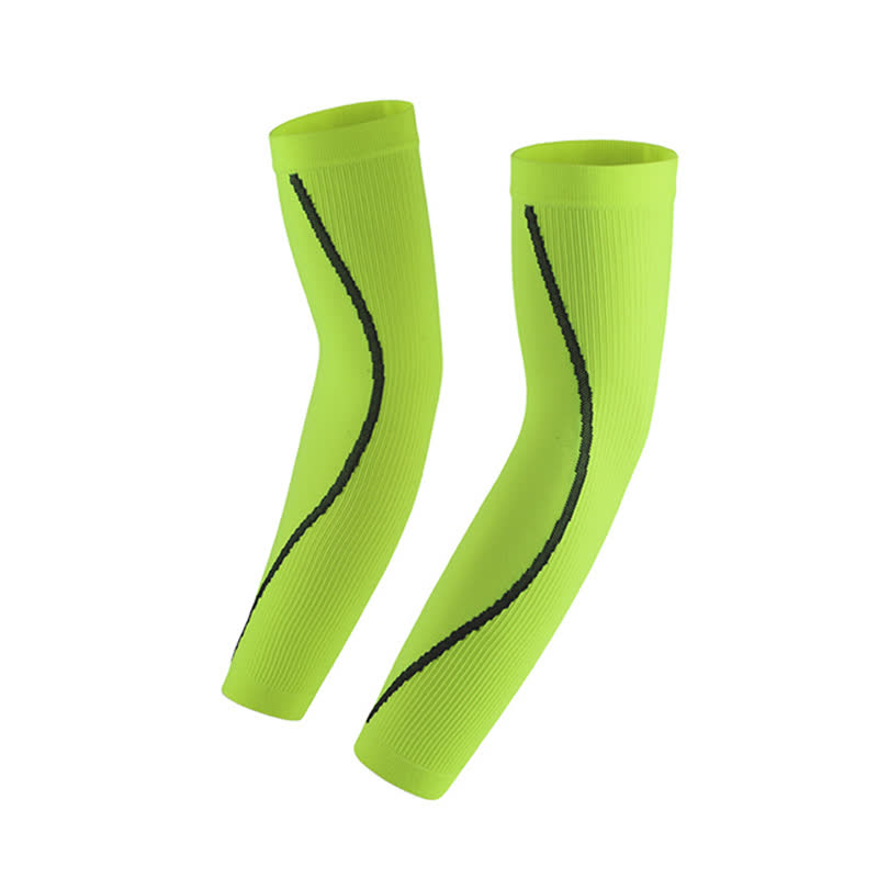 Fluorescent Green Striped Calf Sleeves