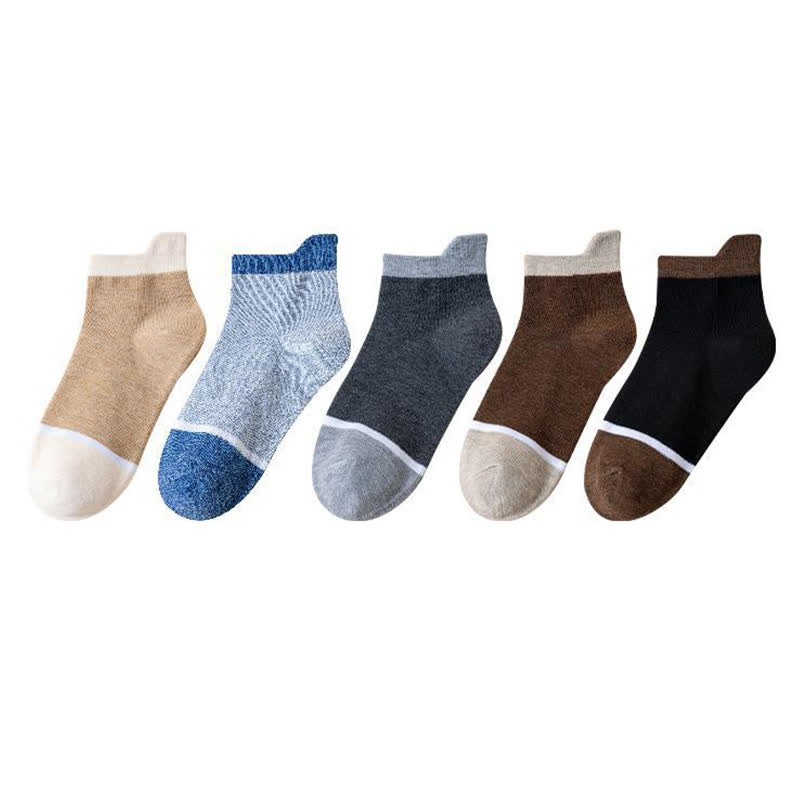 Color-Blocking Antibacterial & Deodorant Socks(5 Pairs)