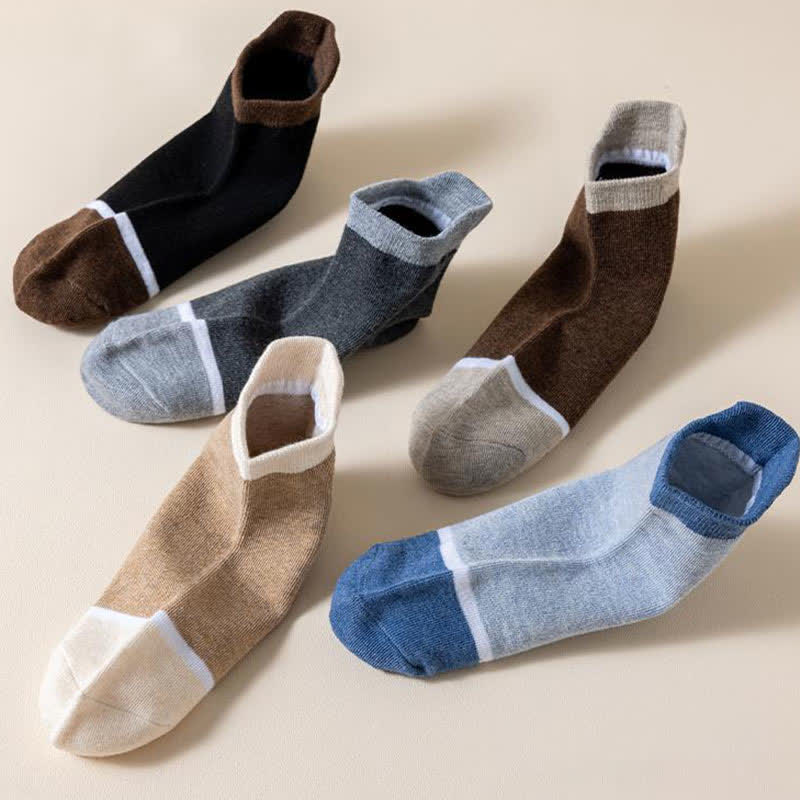 Color-Blocking Antibacterial & Deodorant Socks(5 Pairs)