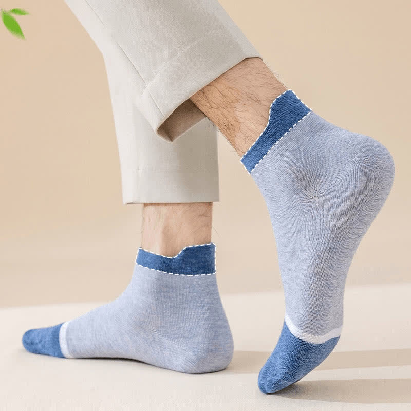 Color-Blocking Antibacterial & Deodorant Socks(5 Pairs)