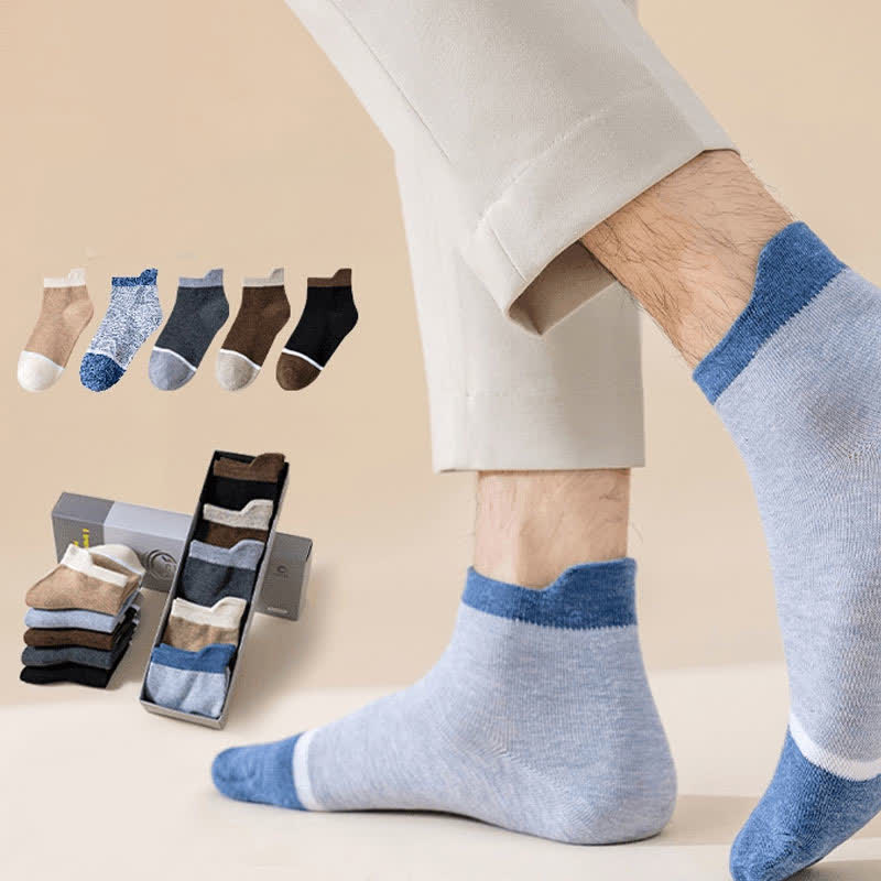 Color-Blocking Antibacterial & Deodorant Socks(5 Pairs)