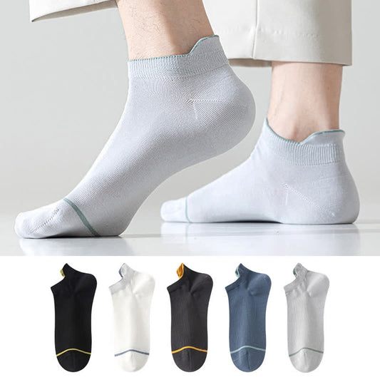 Solid Color Cotton Thin Absorbent Socks(5 Pairs)