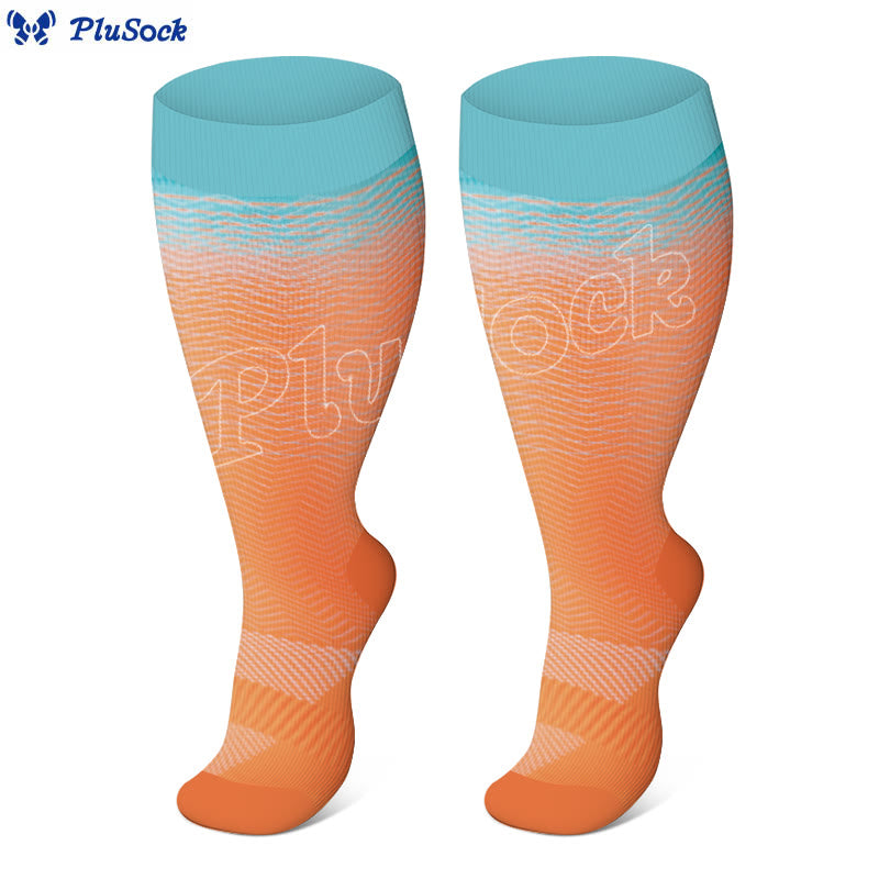 Plus Size Line Gradient Compression Socks(3 Pairs)