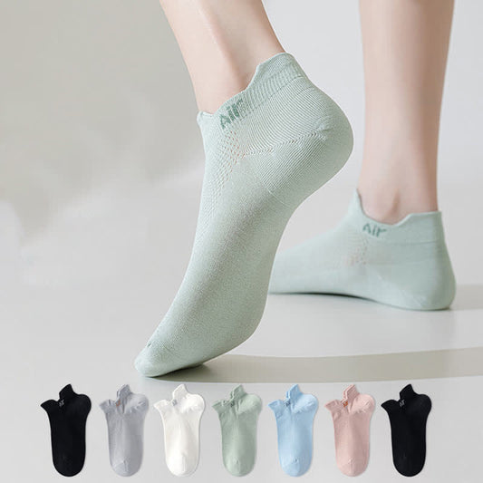 Thin Cotton Sweat-absorbent Breathable Mesh Ankle Socks(6 Pairs)