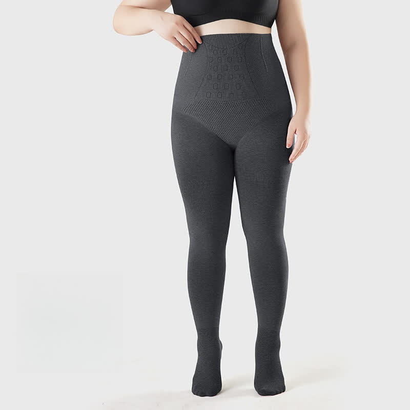 High Waist Solid Color Footed Pantyhose