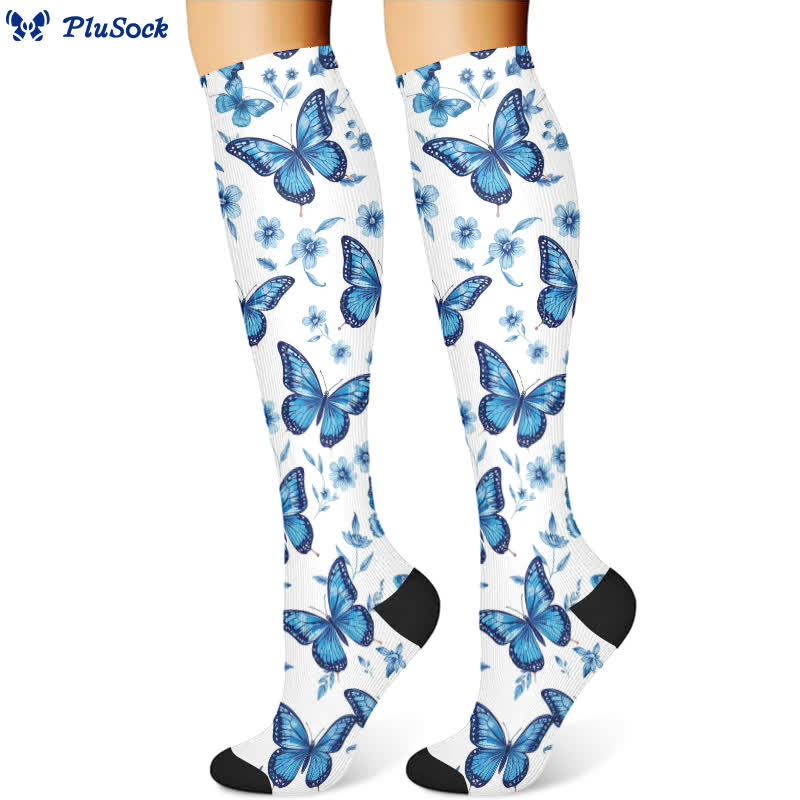 Floral Butterfly Compression Socks(3 Pairs)