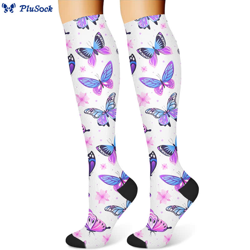 Floral Butterfly Compression Socks(3 Pairs)
