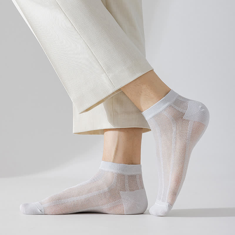 Solid Color Thin Breathable Sweat-absorbent Socks(5 Pairs)