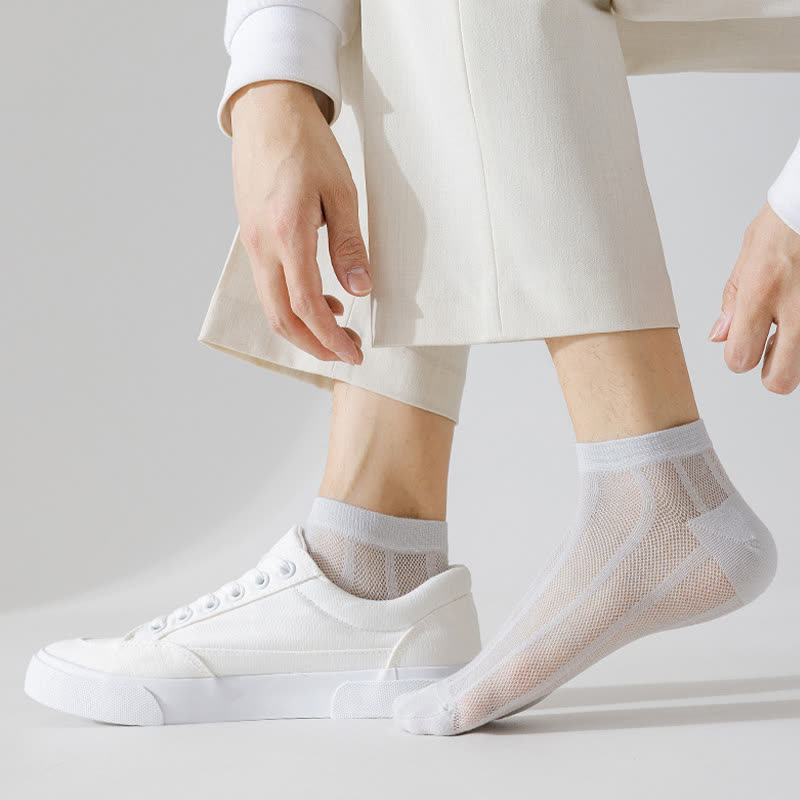 Solid Color Thin Breathable Sweat-absorbent Socks(5 Pairs)