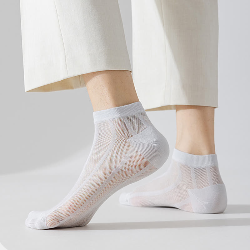 Solid Color Thin Breathable Sweat-absorbent Socks(5 Pairs)