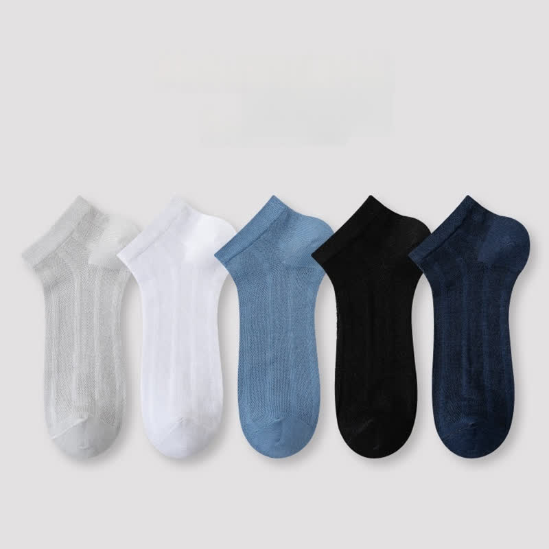 Solid Color Thin Breathable Sweat-absorbent Socks(5 Pairs)