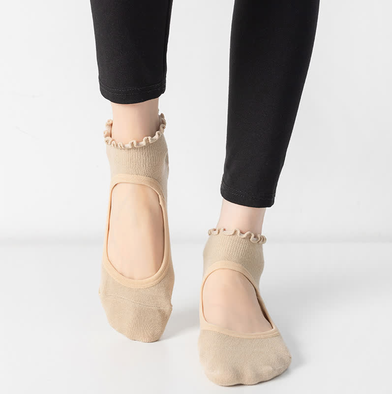 Non-Slip Cotton Open Instep Yoga Socks(6 Pairs)