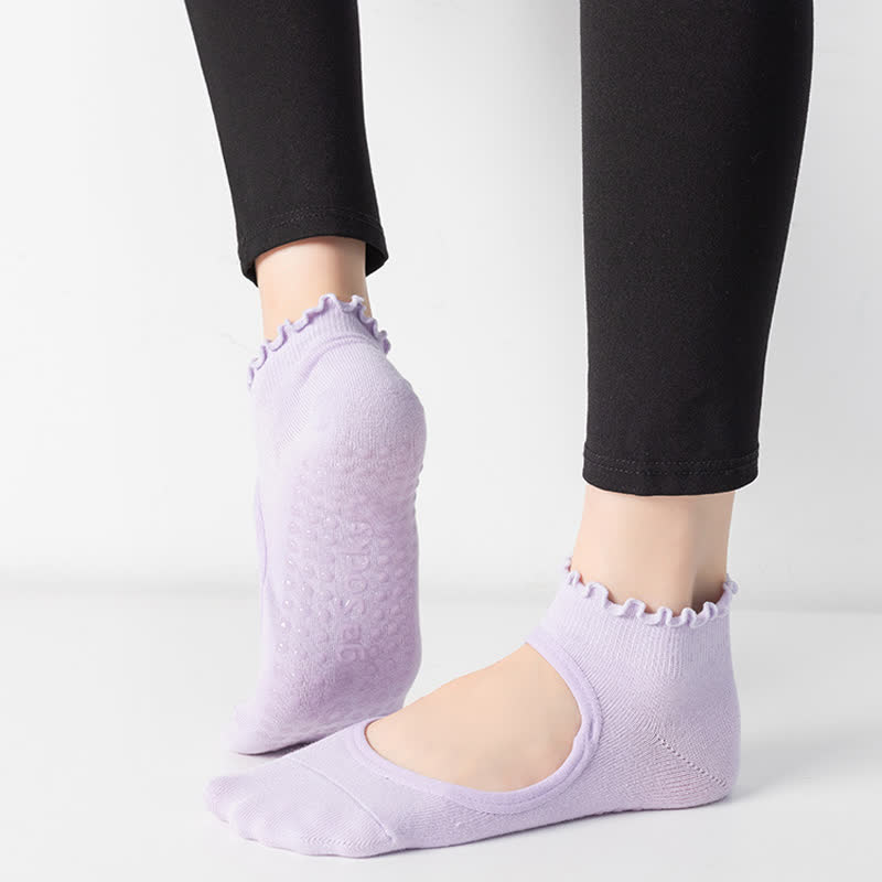 Non-Slip Cotton Open Instep Yoga Socks(6 Pairs)