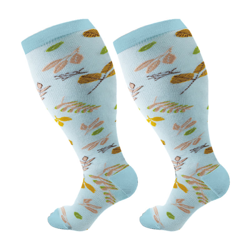 Plus Size Defoliation Compression Socks - Blue - 4XL - image 7