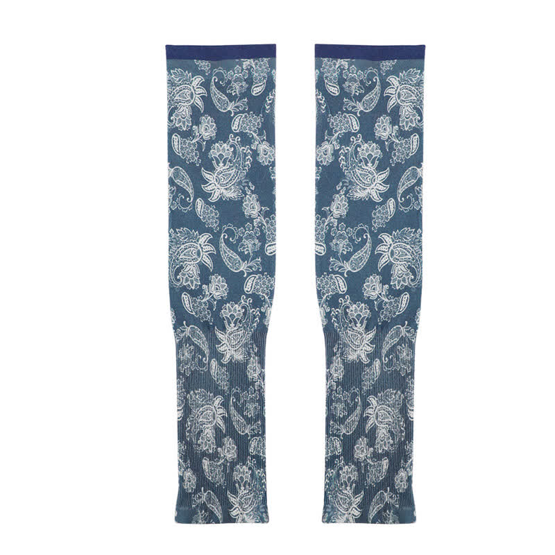Floral Print Outdoor Sun Protection Arm Sleeves(3 Pairs) - C - image 6