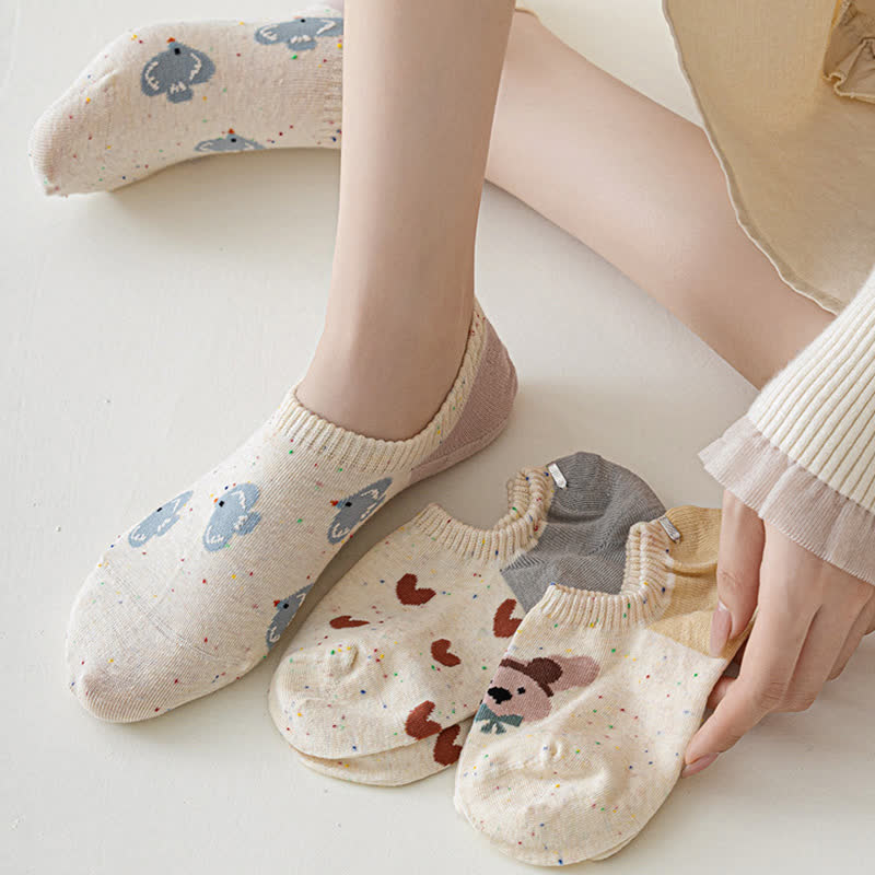 Cute Patterned No Show Socks(8 Pairs)