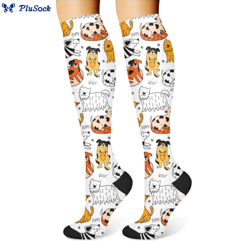 Dog Print Compression Socks(3 Pairs) - image 3