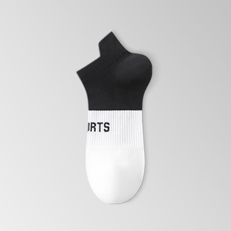 Letter Thin Breathable Sports Ankle Compression Socks(5 Pairs) - Black - EU35-40(US3-7) - image 11