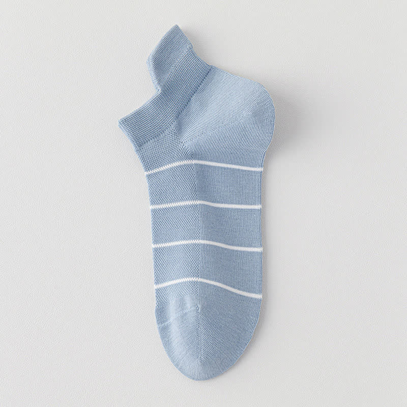 Striped Cotton Mesh Breathable  Ankle Compression Socks(5 Pairs)