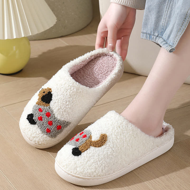 Plus Size Plush Animal Print Slippers - image 8