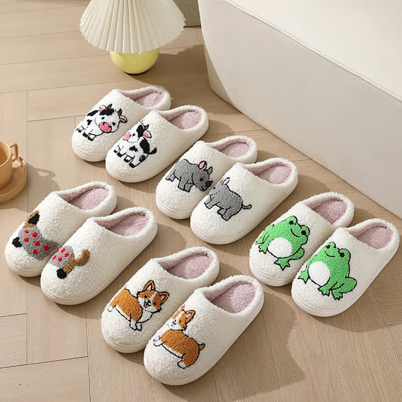 Plus Size Plush Animal Print Slippers - image 2