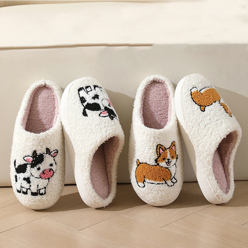 Plus Size Plush Animal Print Slippers - image 4