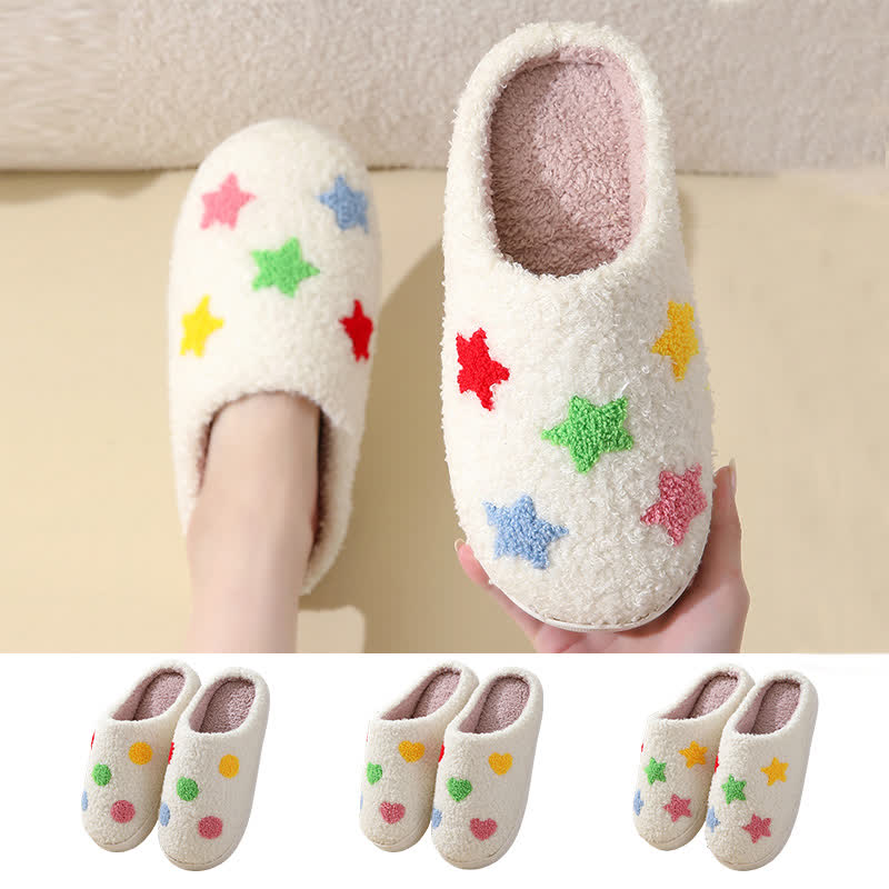 Plus Size Comfy Colorful Pattern Home Slippers