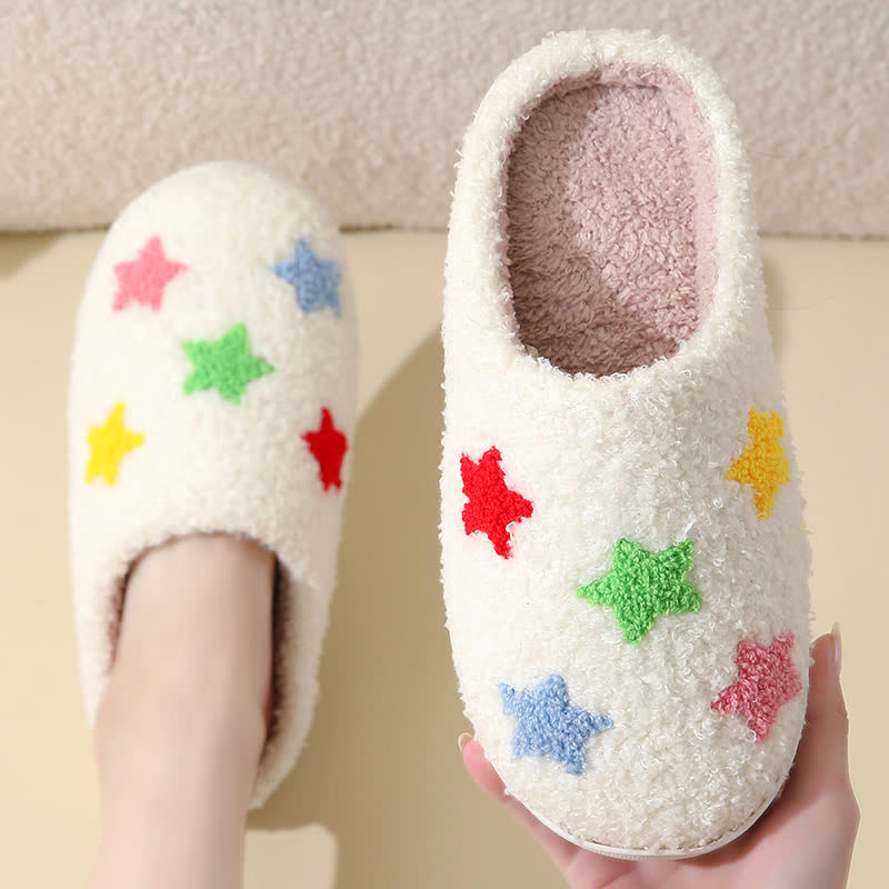 Plus Size Comfy Colorful Pattern Home Slippers